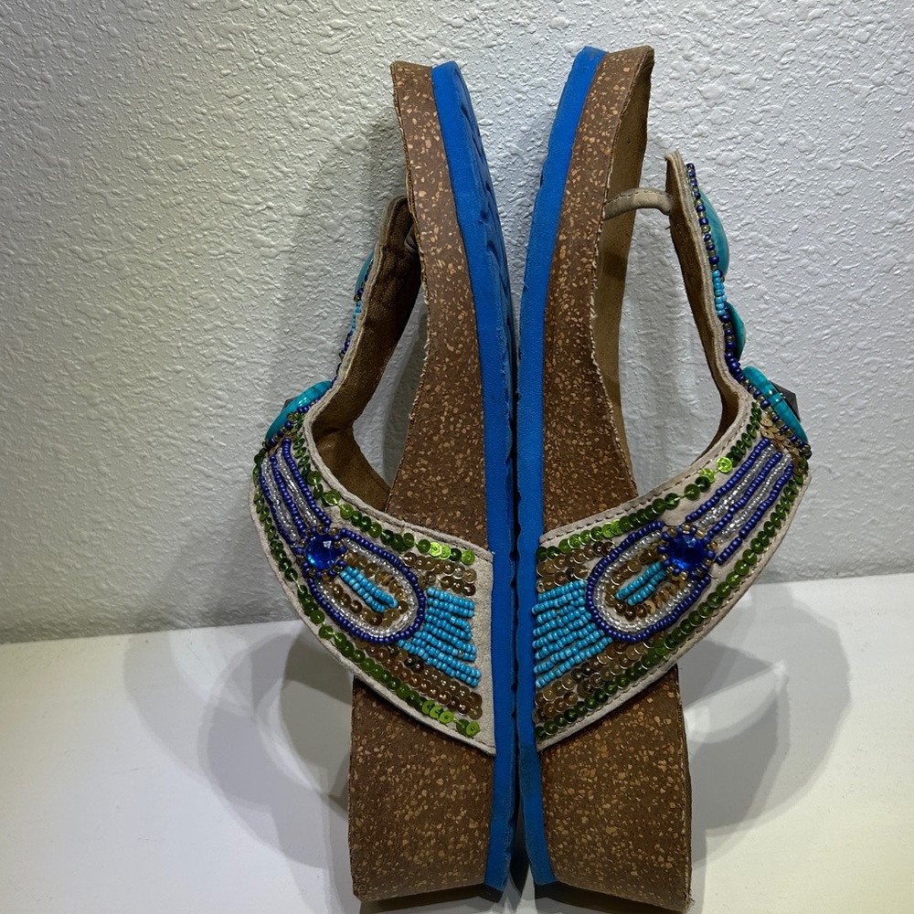 White Mountain Embellished Wedge Sandals |Size 9M - Picture 8 of 12